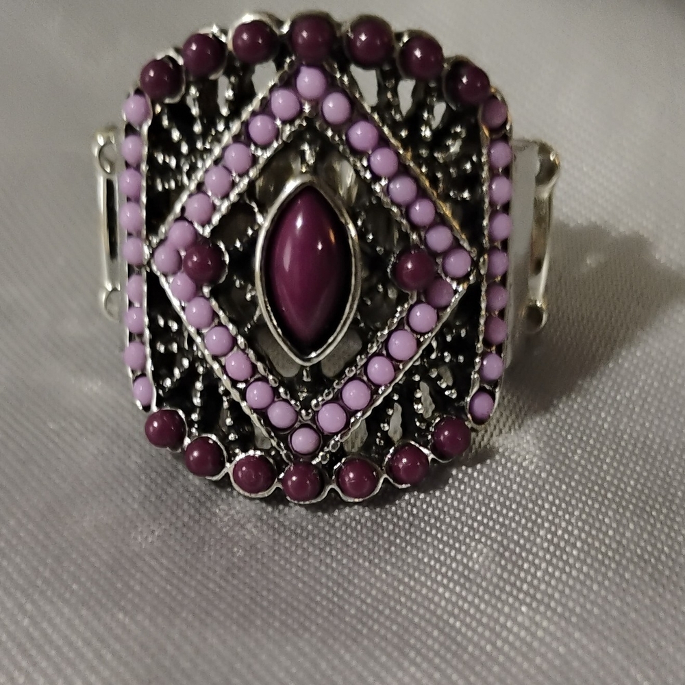 Elegant Purple and Silver Women's Bracelet